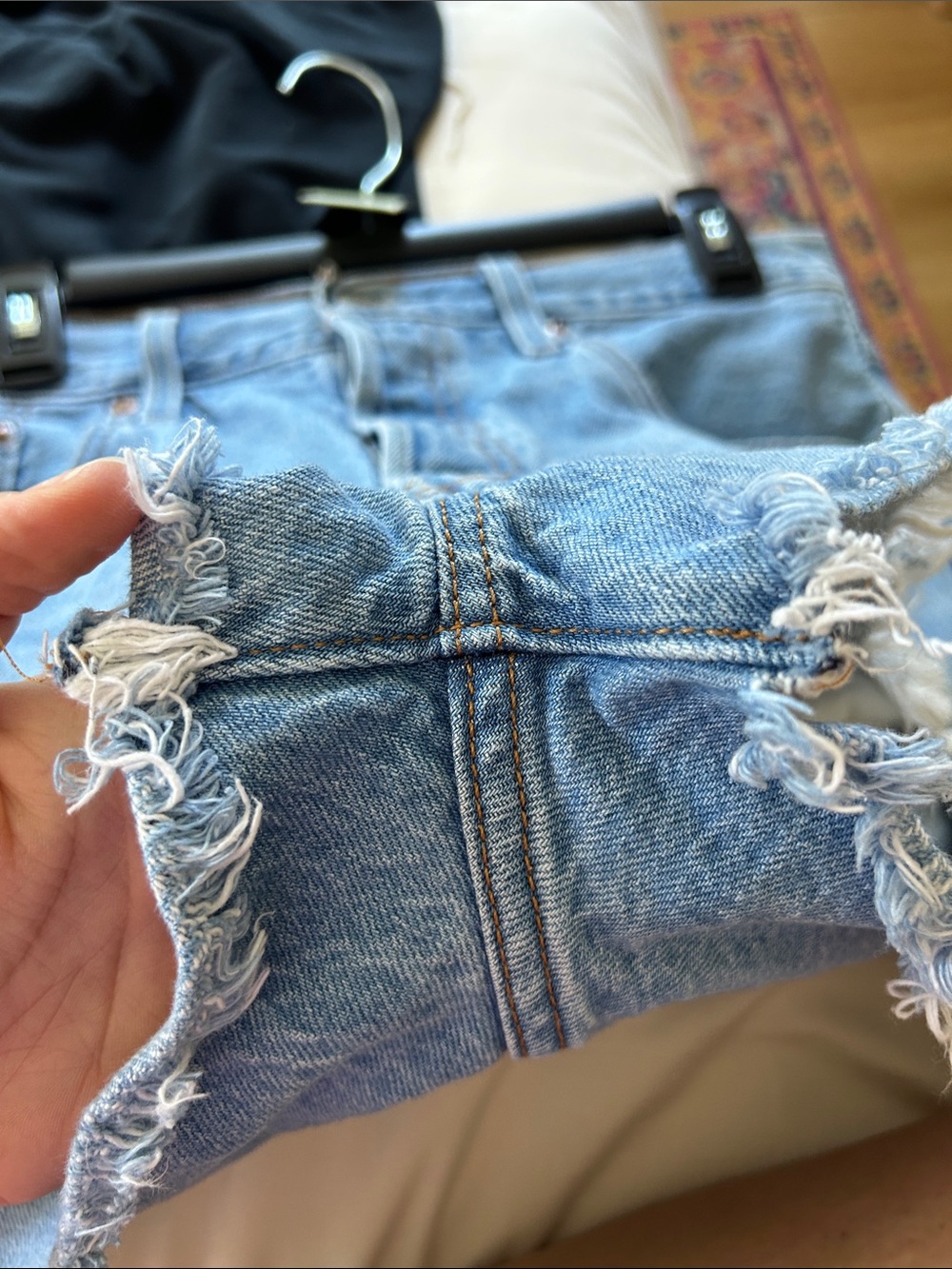 Levi’s 501 Distressed Jean Shorts. Size 31. 2” inseam. 17” waist. Clean. - Picture 8 of 8